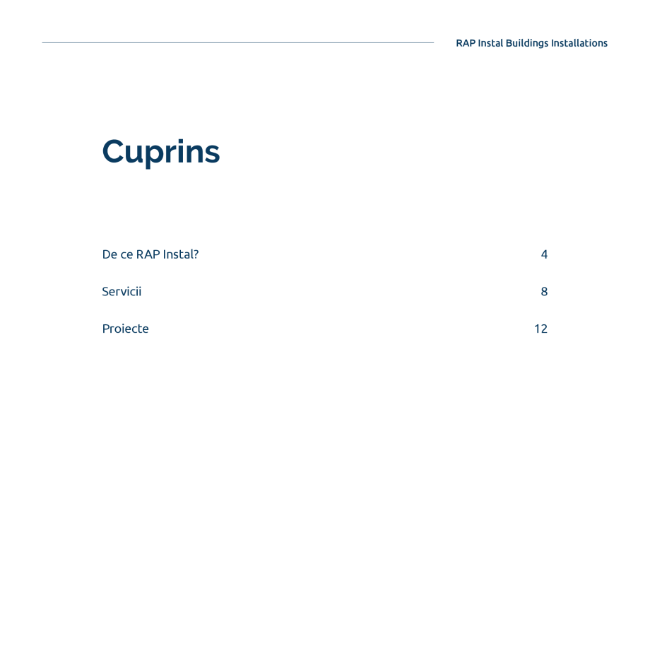 Pagina 3-RAP Instal - Servicii impecabile de la proiectare la mentenanță  Catalog, brosura Romana Group.
...