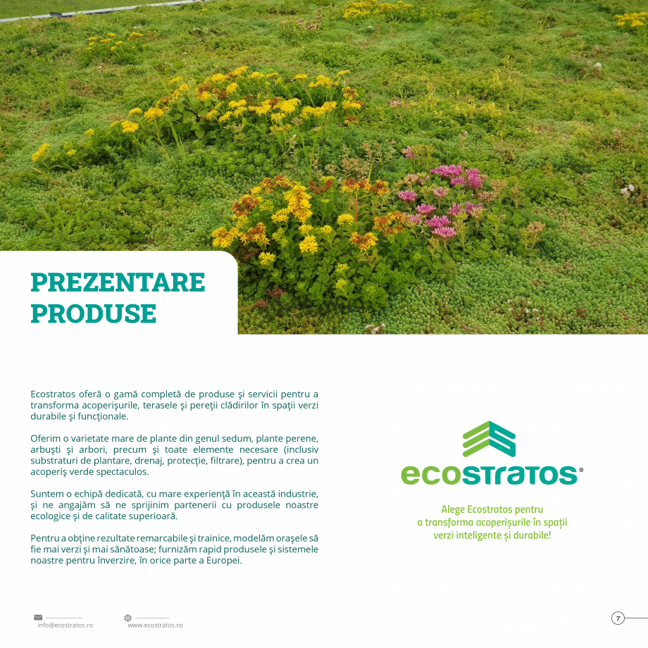 Pagina 7-Catalog Ecostratos - Acoperisuri verzi  Catalog, brosura Romana e
efectele negative ale urbanizării...