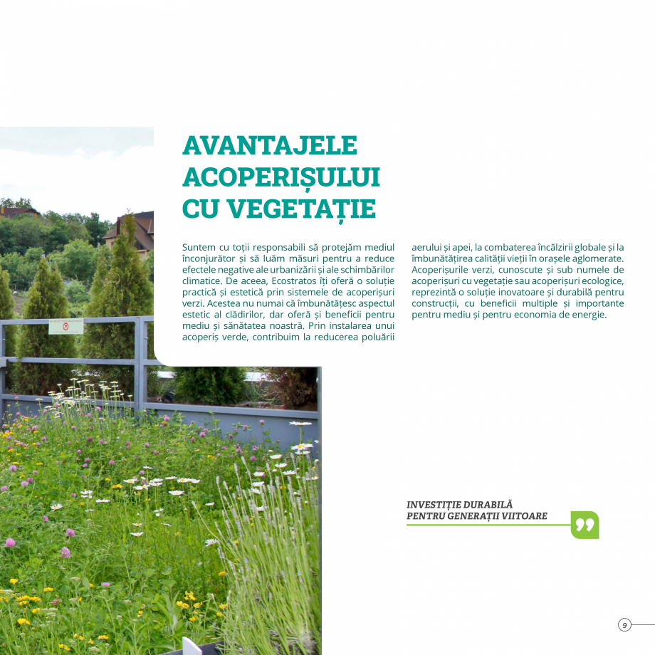 Pagina 9-Catalog Ecostratos - Acoperisuri verzi  Catalog, brosura Romana ișurile verzi pot contribui...