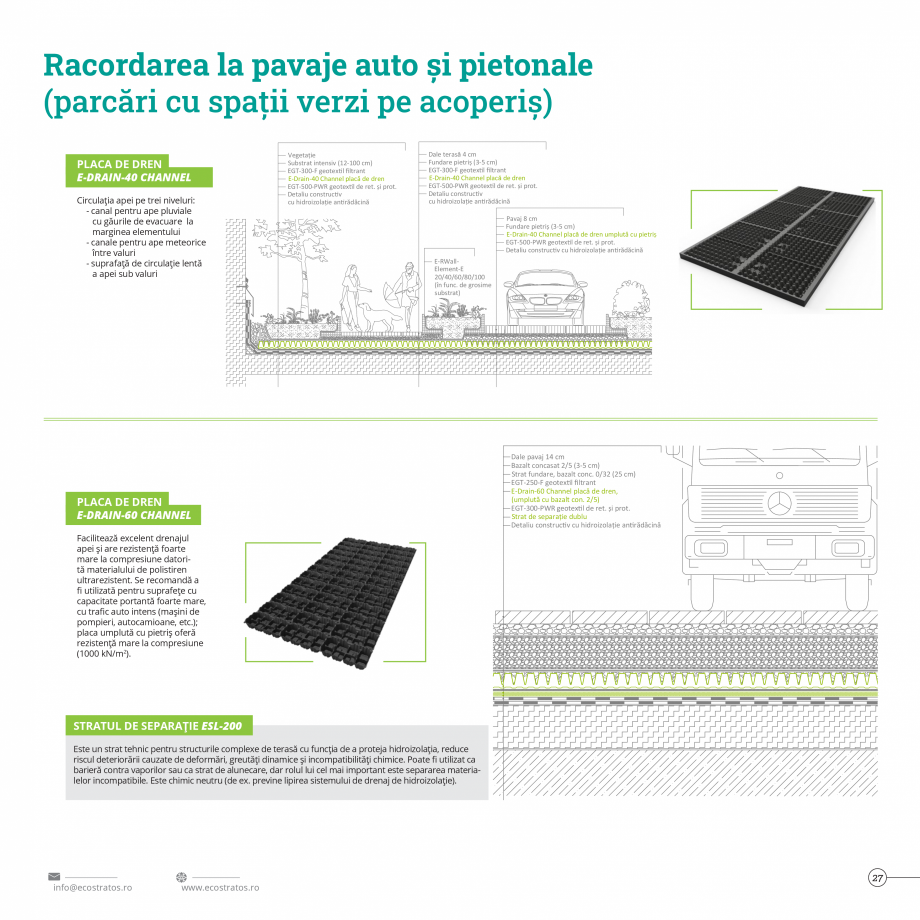 Pagina 27-Catalog Ecostratos - Acoperisuri verzi  Catalog, brosura Romana  de drenaj și linii de ruptură...