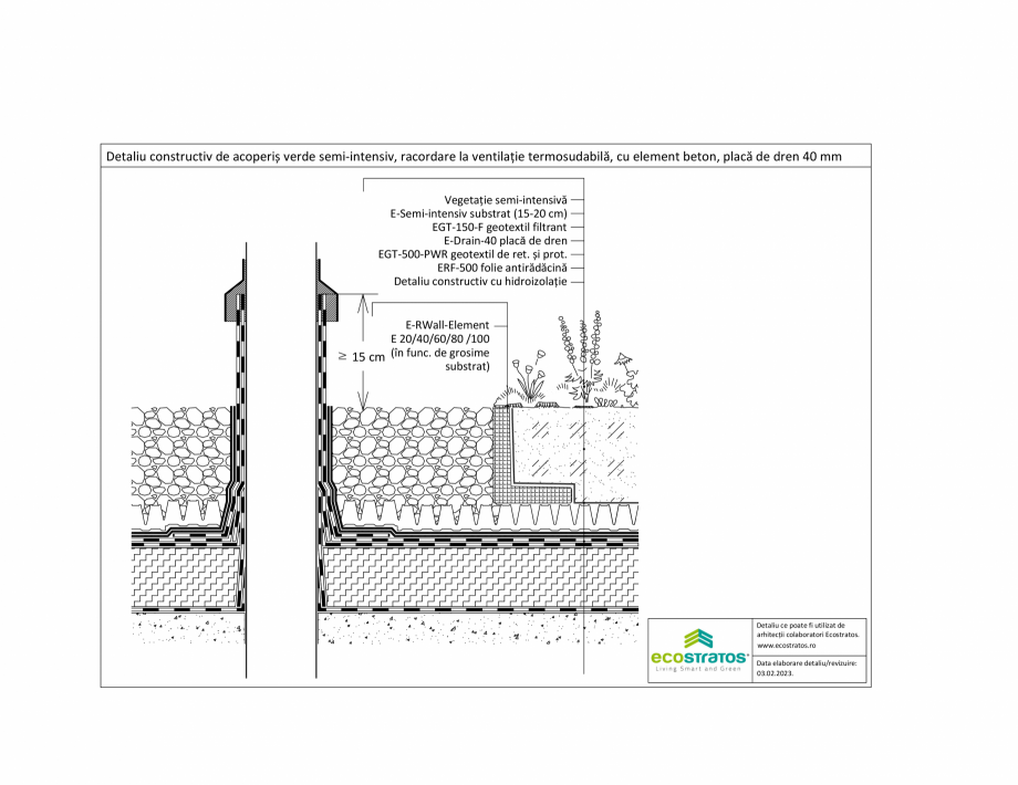 Pagina 1-CAD-PDF Detaliu constructiv de acoperis verde semi-intensiv, racordare la ventilatie termosudabila...