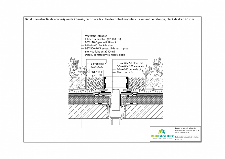 Pagina 1-CAD-PDF Detaliu constructiv de acoperis verde intensiv, racordare la cutie de control modular cu...