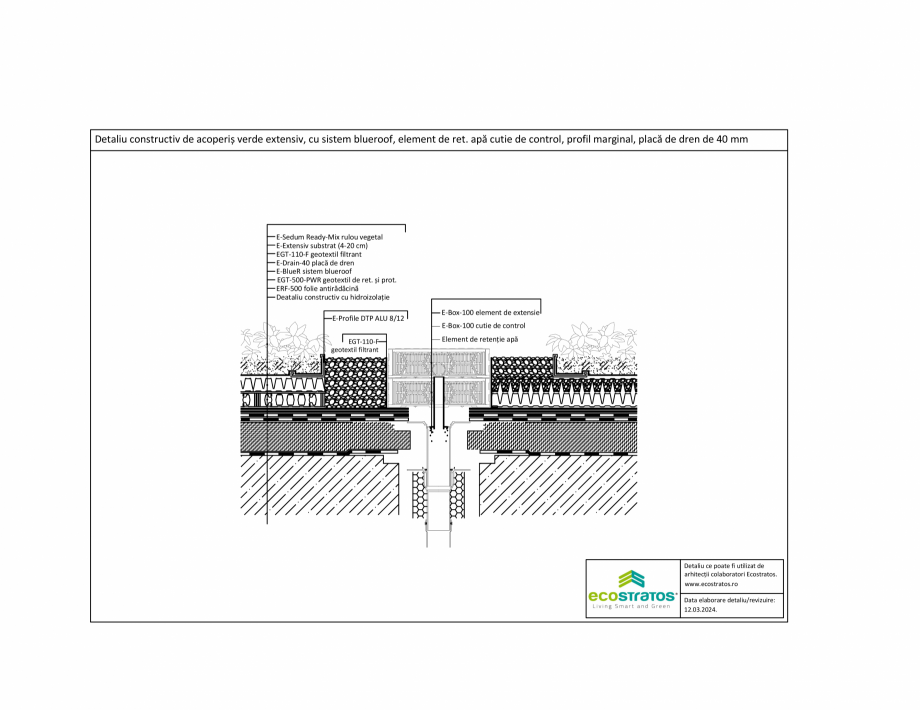 Pagina 1-CAD-PDF Detaliu constructiv de acoperis verde, extensiv, cu sistem blueroof, elem de ret apa cutie...