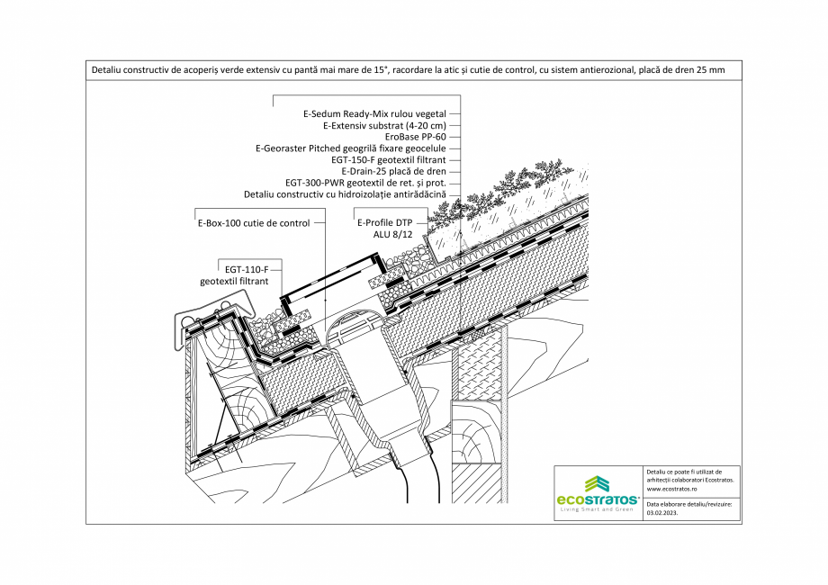 Pagina 1-CAD-PDF Detaliu constructiv de acoperis verde extensiv cu panta mai mare de 15 grade, racordare la...