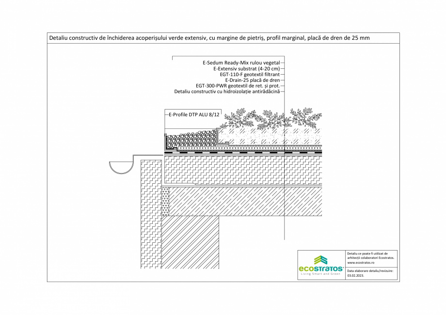Pagina 1-CAD-PDF Detaliu constructiv de inchidere a acoperisului verde extensiv, cu margine de pietris,...