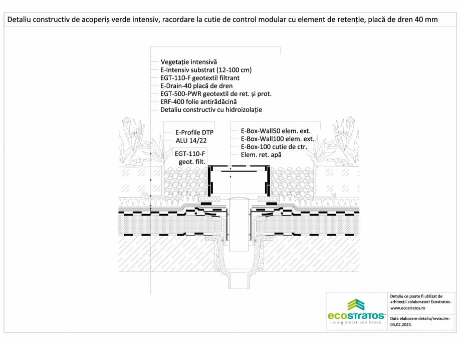 Pagina 1-CAD-DWG Detaliu constructiv de acoperis verde intensiv, racordare la cutie de control modular cu...