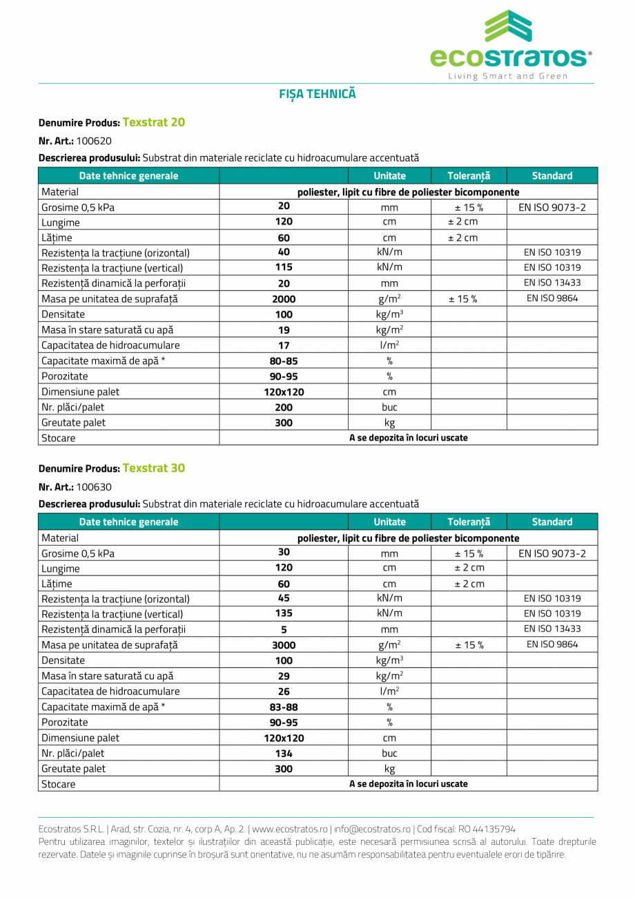 Pagina 2-Acoperis verde - Texstrat substrat hidroacumulare ECOSTRATOS strat de vegetatie si hidroacumulare...