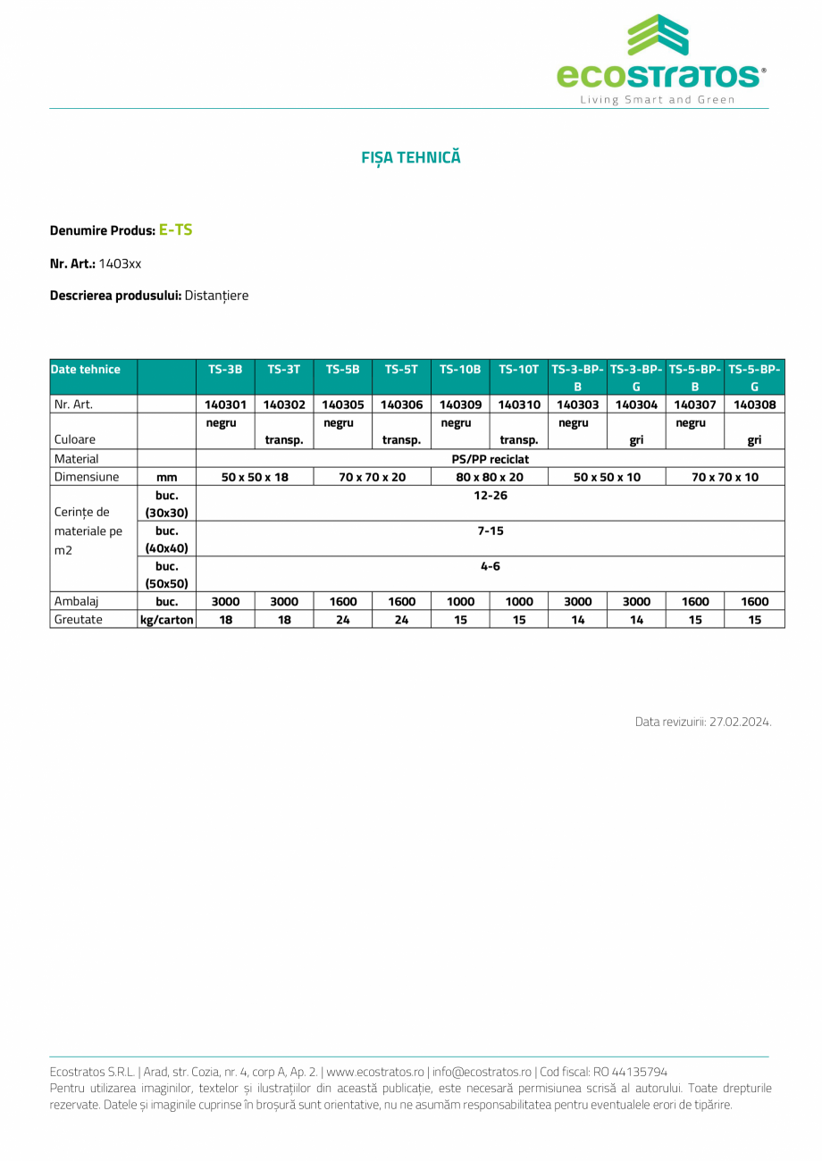 Pagina 2-Acoperis verde - E-TS Distantiere ECOSTRATOS Fisa tehnica Romana  44135794
Pentru utilizarea...