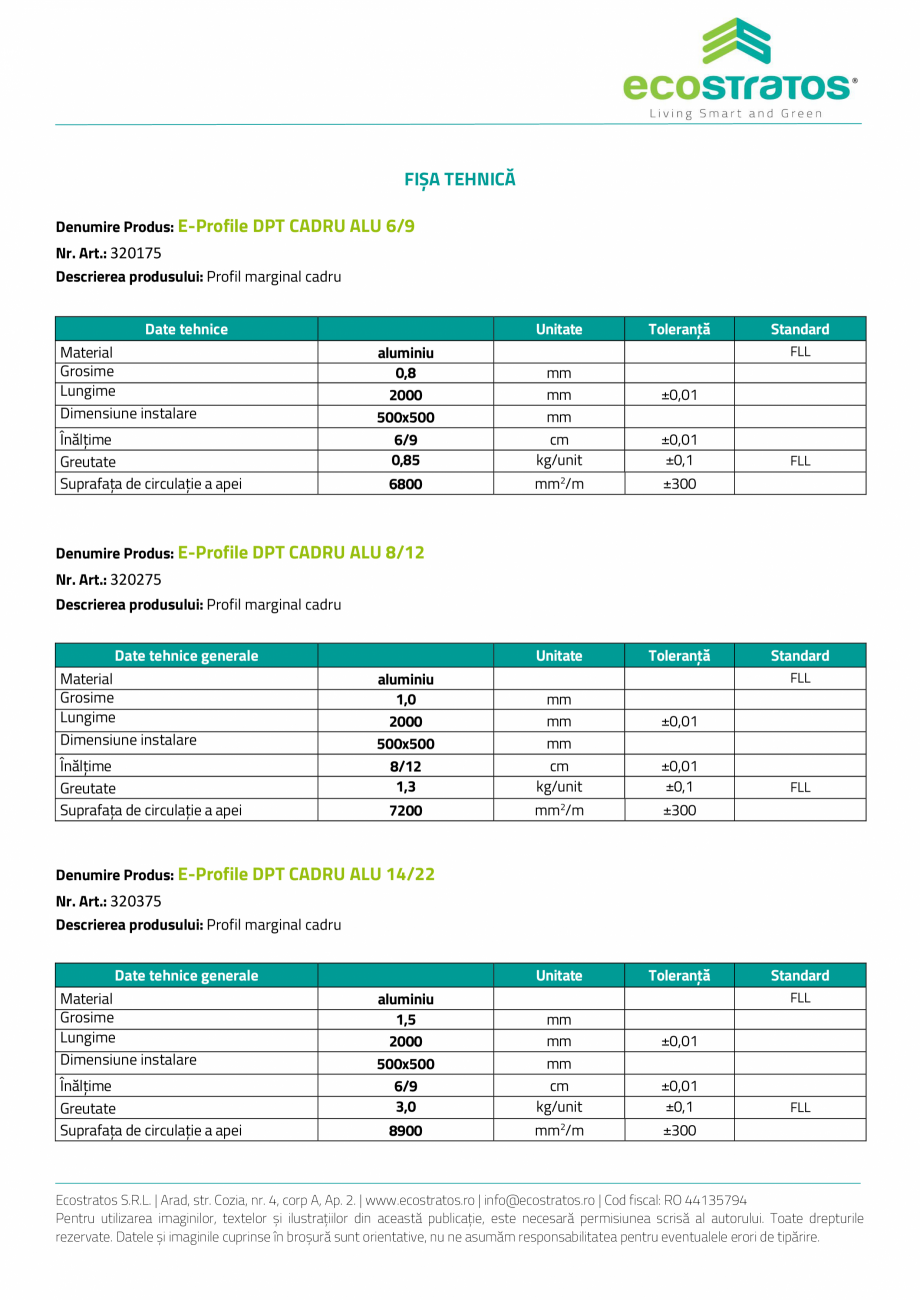Pagina 3-Acoperis verde - E-Profile DPT Profil marginal telescopic ECOSTRATOS Fisa tehnica Romana  sunt...