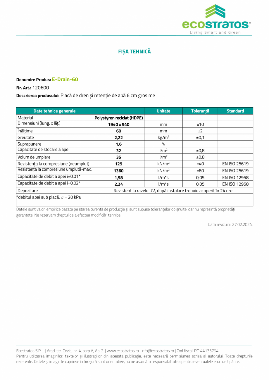 Pagina 3-E-Drain-60 Placa de dren ECOSTRATOS Fisa tehnica Romana ERISTICI

•

•

•

Funcționează...