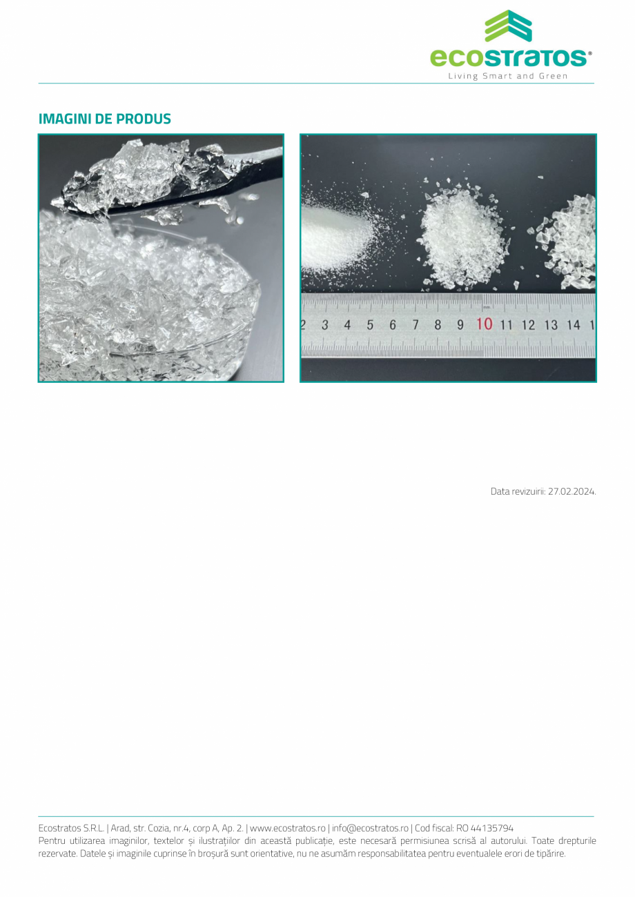 Pagina 2-E-AquaGrow gel fixator de apa ECOSTRATOS Fisa tehnica Romana ăților sale de
ameliorare a solului; ...