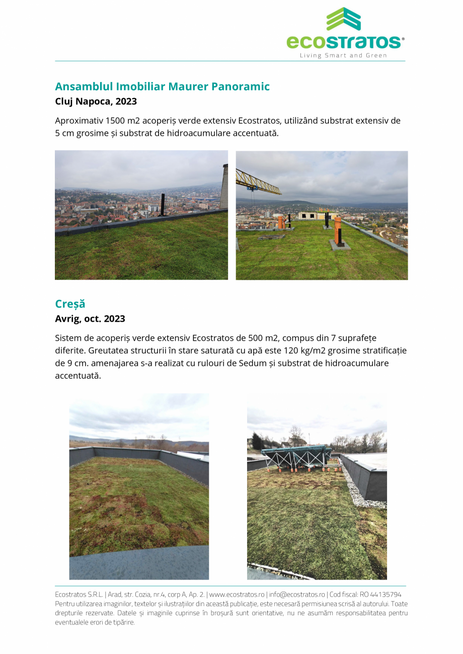 Pagina 2-Ecostrator - Portofoliu de lucrări ECOSTRATOS Catalog, brosura Romana  2023
Sistem de acoperiș...