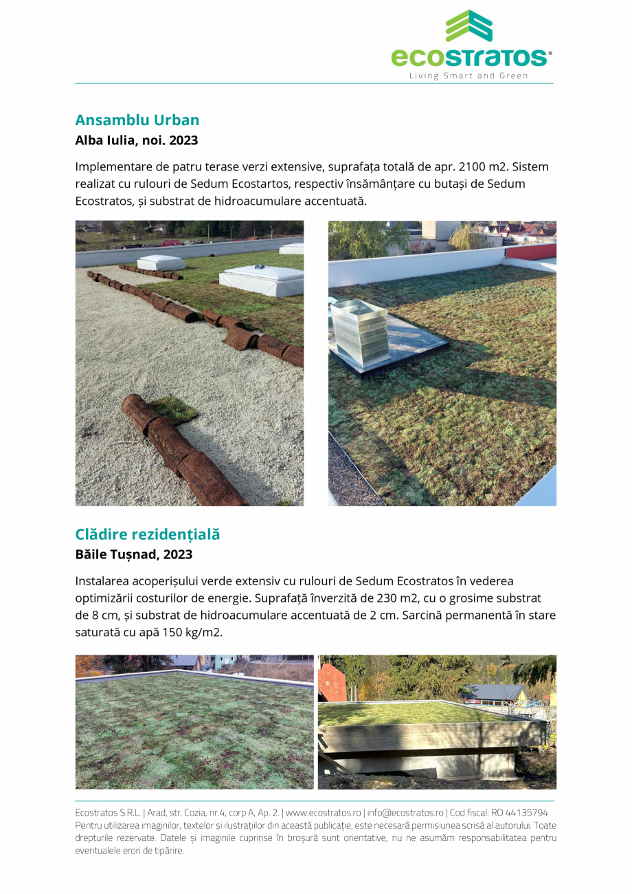 Pagina 4-Ecostrator - Portofoliu de lucrări ECOSTRATOS Catalog, brosura Romana 100 m2. Sistem
realizat cu...