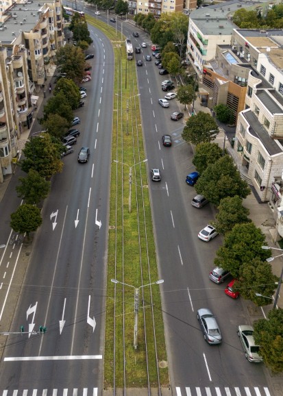 Vedere de sus - linii tramvai Proiecte realizate de ECOSTRATOS - Arad - linii de tramvai