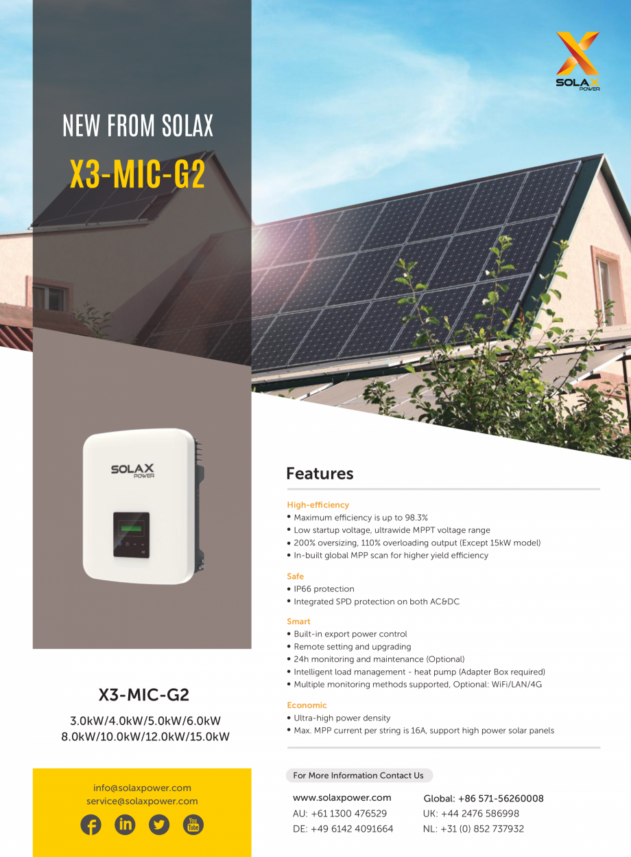 Pagina 1 - Date tehnice pentru invertor de stocare a energiei  x3-mic-g2  Specificații tehnice...