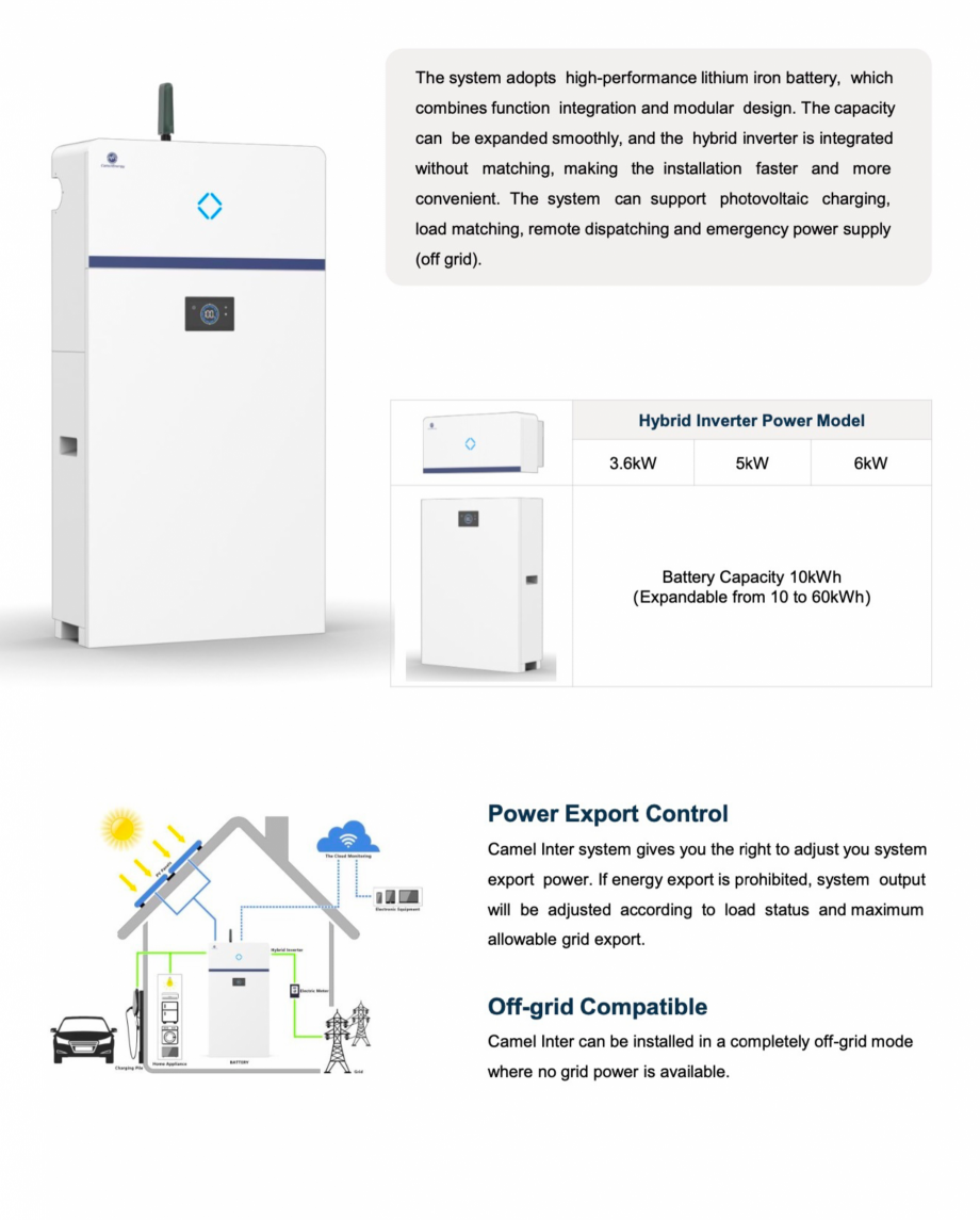 Pagina 1-Sistem Camel Inter All in one 10 kw cu inverter  Catalog, brosura Engleza 