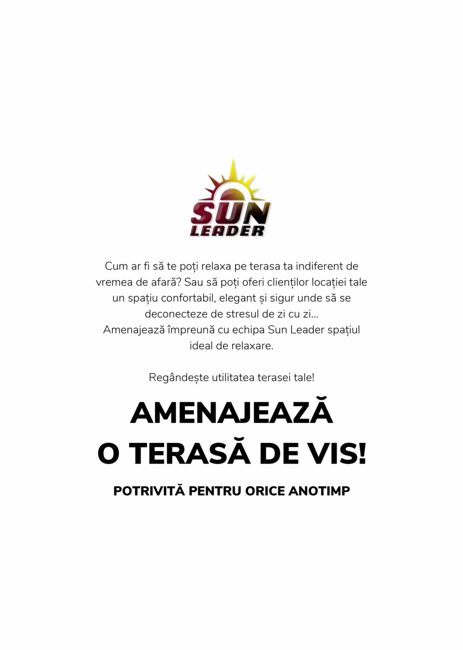 Pagina 2-Amenajeza o terasa de vis - Catalog produse Sun Leader 2024 SUN LEADER Catalog, brosura Romana...