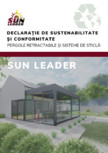 Declaratie de sustenabilitate si conformitate - Pergole retractabile SUN LEADER