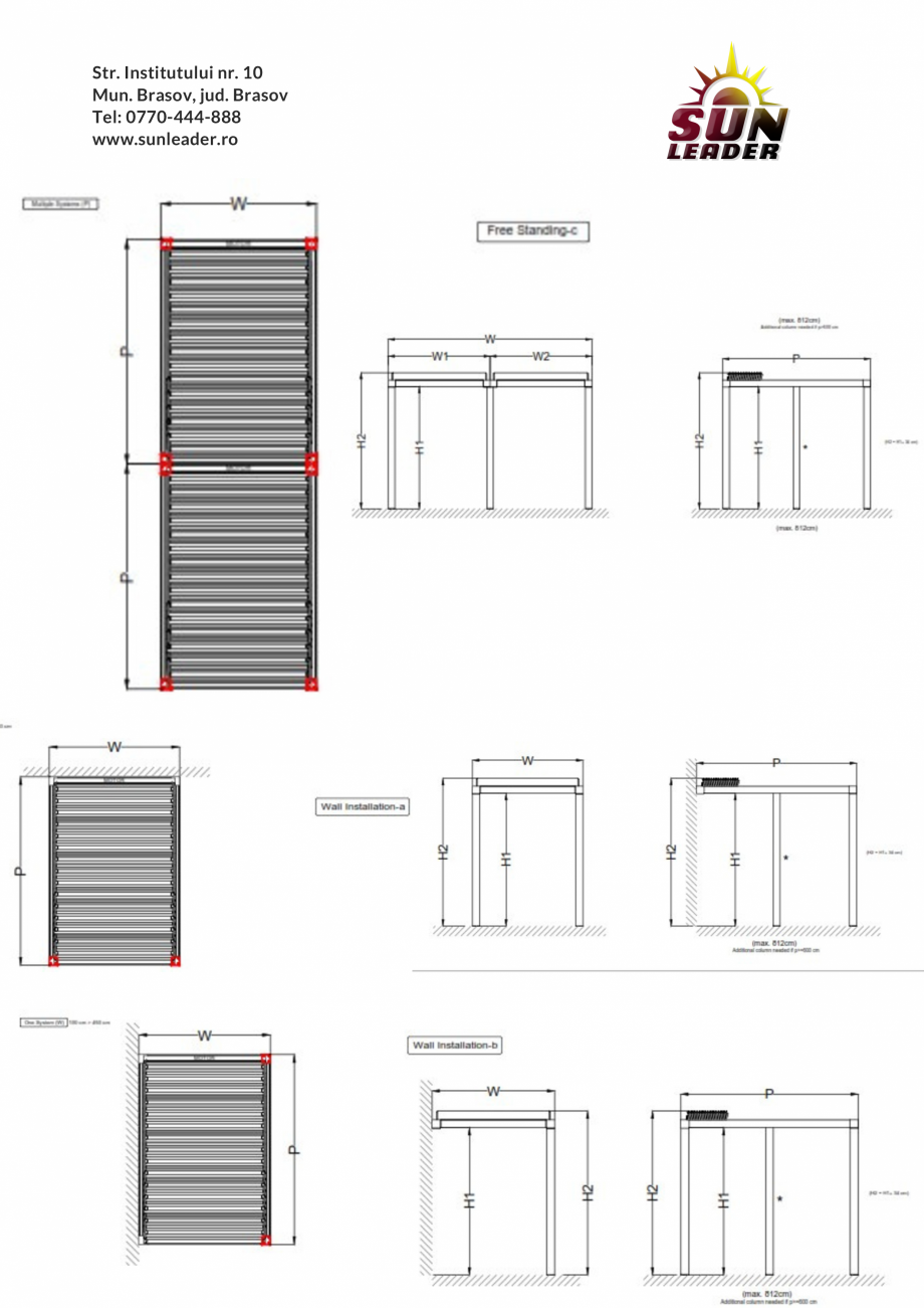 Pagina 5-Fisa tehnica pergola Bioclimatica XROOF SUN LEADER Fisa tehnica Romana 