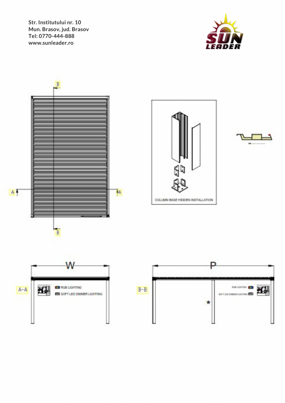 Pagina 6-Fisa tehnica pergola Bioclimatica XROOF SUN LEADER Fisa tehnica Romana 