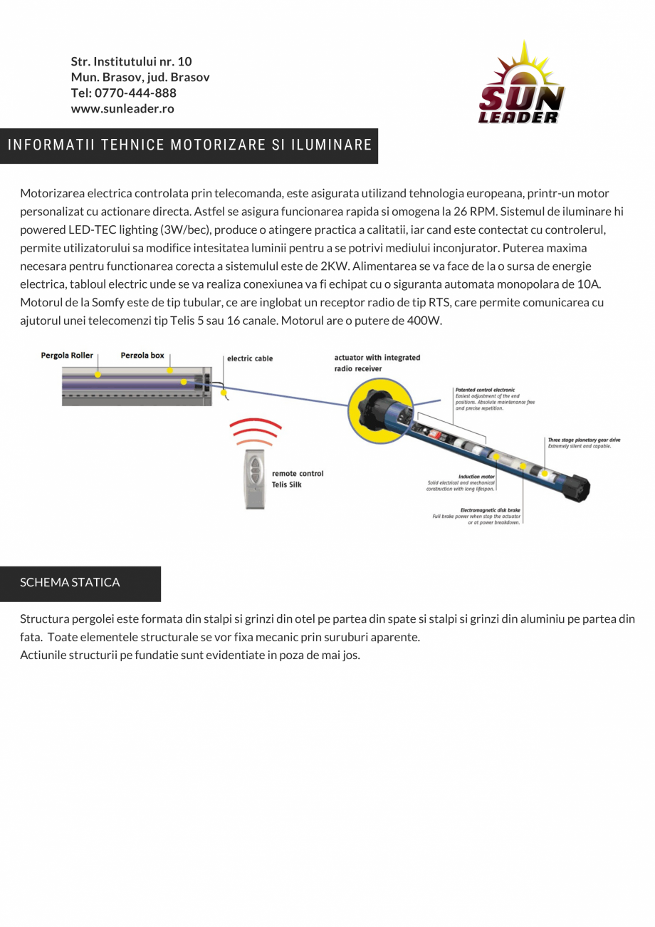 Pagina 8-Fisa tehnica pergola Bioclimatica XROOF SUN LEADER Fisa tehnica Romana 