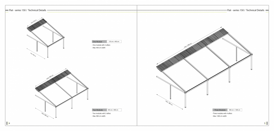 Pagina 4-SUN LEADER - Catalog - specificatii tehnice pergole cu membrana PVC SUN LEADER Specificații tehnice...