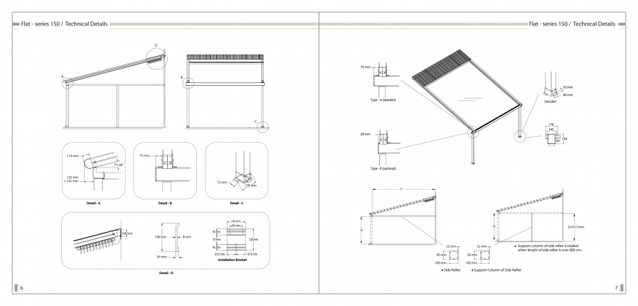 Pagina 5-SUN LEADER - Catalog - specificatii tehnice pergole cu membrana PVC SUN LEADER Specificații tehnice...