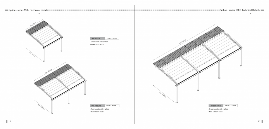 Pagina 7-SUN LEADER - Catalog - specificatii tehnice pergole cu membrana PVC SUN LEADER Specificații tehnice...