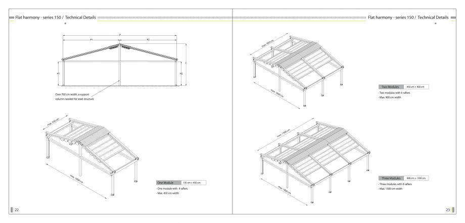 Pagina 13-SUN LEADER - Catalog - specificatii tehnice pergole cu membrana PVC SUN LEADER Specificații tehnice...