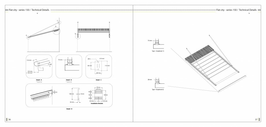 Pagina 20-SUN LEADER - Catalog - specificatii tehnice pergole cu membrana PVC SUN LEADER Specificații tehnice...