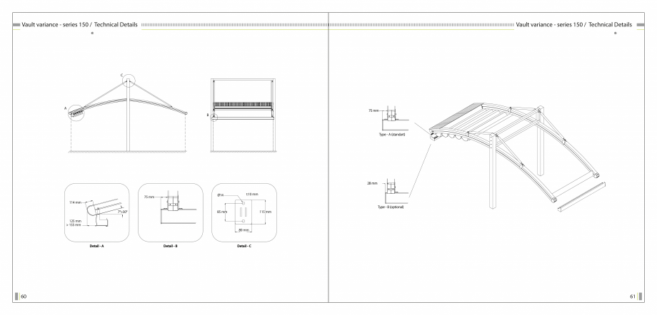 Pagina 32-SUN LEADER - Catalog - specificatii tehnice pergole cu membrana PVC SUN LEADER Specificații tehnice...