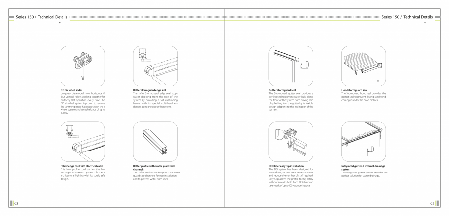Pagina 33-SUN LEADER - Catalog - specificatii tehnice pergole cu membrana PVC SUN LEADER Specificații tehnice...