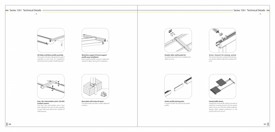 Pagina 34-SUN LEADER - Catalog - specificatii tehnice pergole cu membrana PVC SUN LEADER Specificații tehnice...