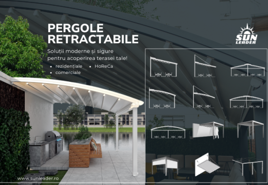 Pergole retractabile pentru acasa, terase, restaurante SUN LEADER