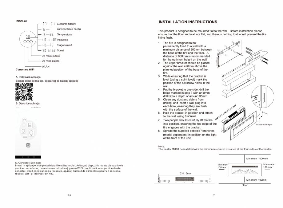 Pagina 7 - Seminee electrice  ONITRADE 4802, 5001, 5201, 6001, 7001 Specificații tehnice Engleza,...