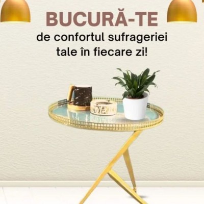MARCIP TECH Masuta aurie de cafea - Masute de cafea in stil industrial pentru amenajari si