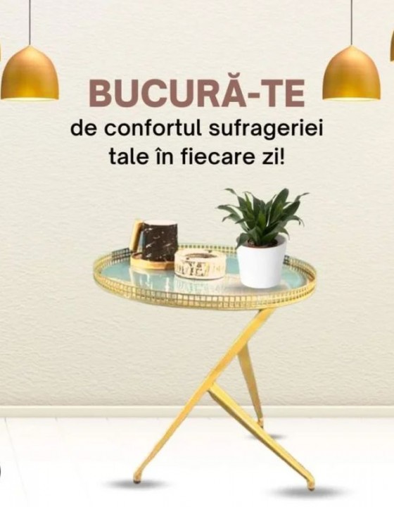 MARCIP TECH Masuta aurie de cafea - Masute de cafea in stil industrial pentru amenajari si