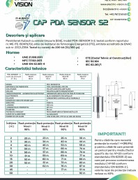 Fisa tehnica Cap PDA SENSOR S2