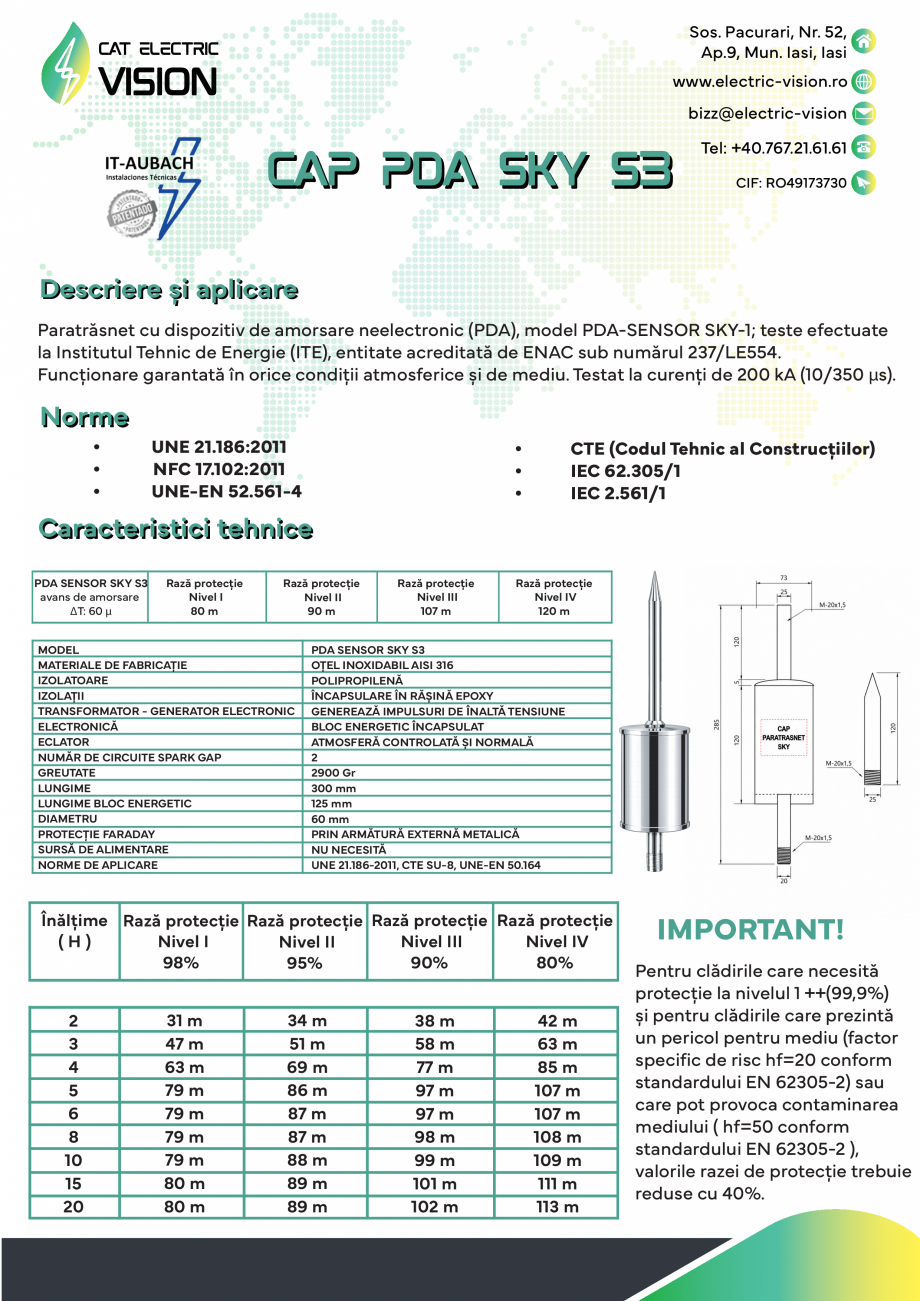Pagina 1-Fisa Tehnica PDA SKY S3 CAT ELECTRIC VISION Fisa tehnica Romana Sos. Pacurari, Nr. 52,
Ap.9, Mun....
