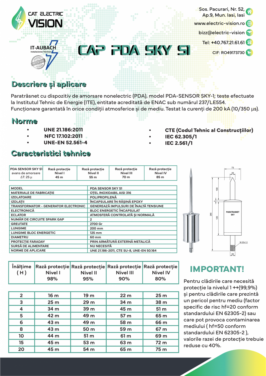 Pagina 1-Fisa Tehnica PDA SKY S1 CAT ELECTRIC VISION Fisa tehnica Romana Sos. Pacurari, Nr. 52,
Ap.9, Mun....