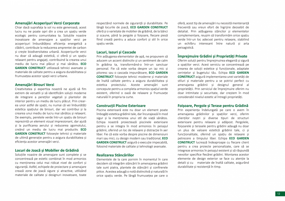 Pagina 13-Catalog - Peisagistica rezidentiala si comerciala ECO GARDEN CONSTRUCT Catalog, brosura Romana 