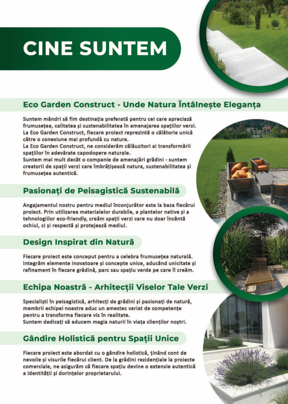 Pagina 2-Brosura - Amenajarea gradinilor  rezidentiale si a spatiilor verzi comerciale ECO GARDEN CONSTRUCT...
