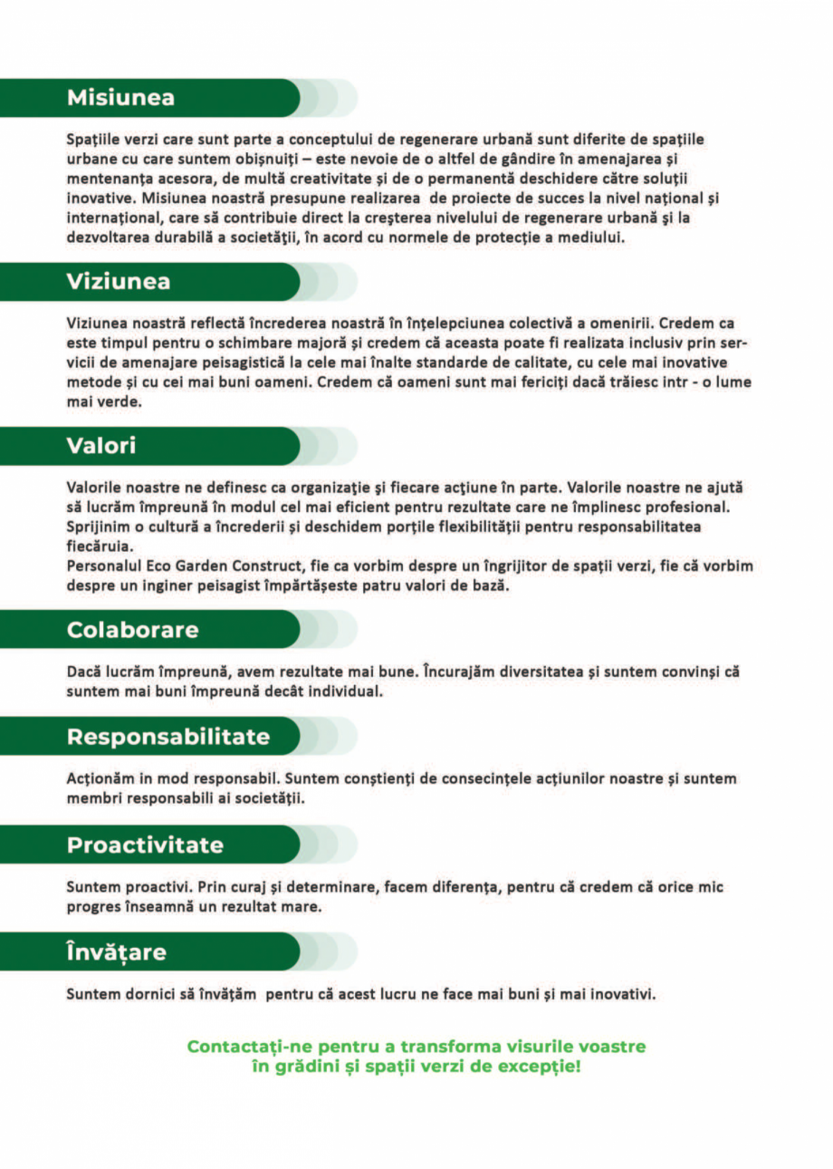Pagina 3-Brosura - Amenajarea gradinilor  rezidentiale si a spatiilor verzi comerciale ECO GARDEN CONSTRUCT...