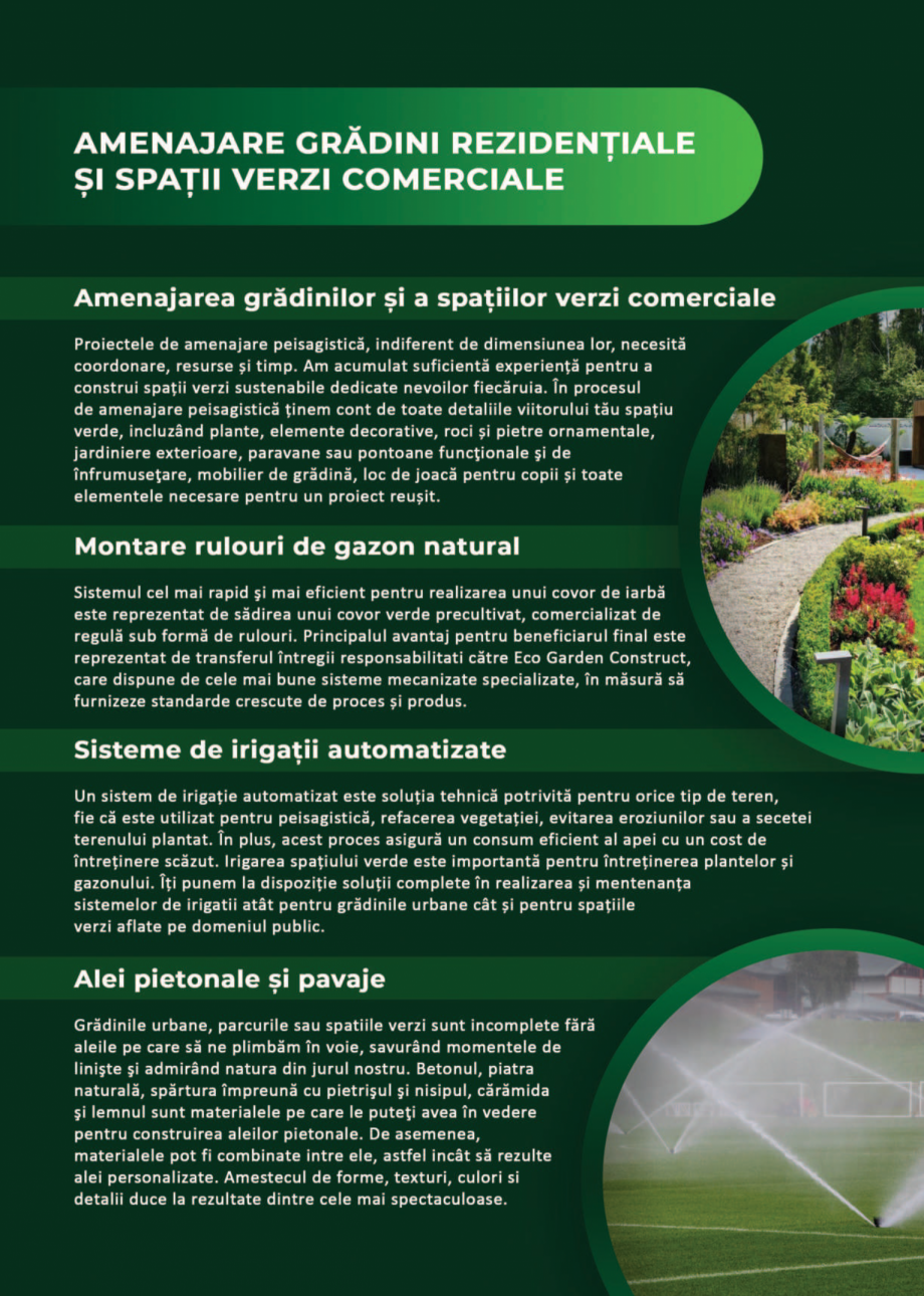 Pagina 4-Brosura - Amenajarea gradinilor  rezidentiale si a spatiilor verzi comerciale ECO GARDEN CONSTRUCT...