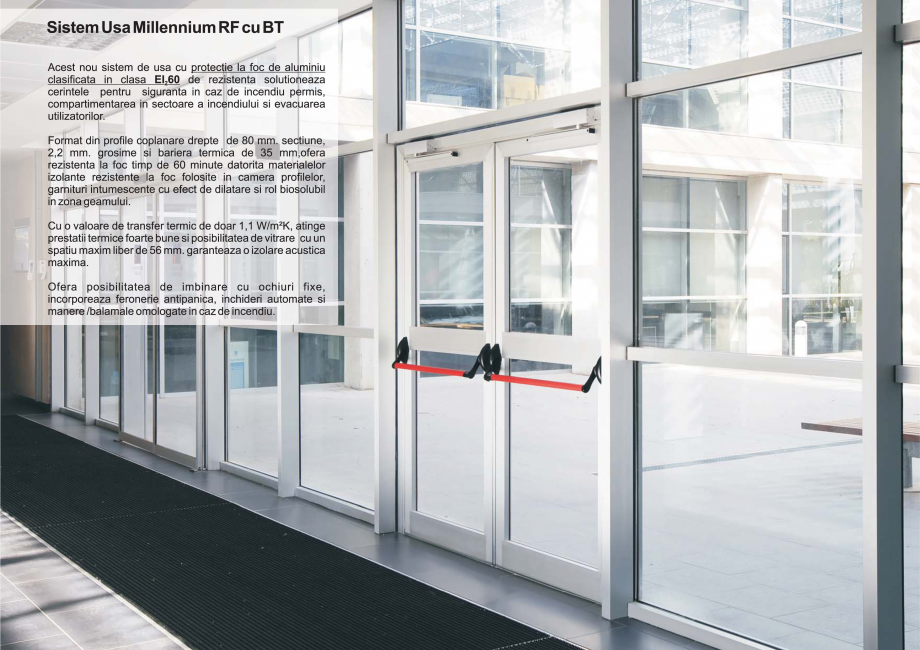 Pagina 1-Usi rezistente la foc din aluminiu  BATI-AL  Millennium FR Fisa tehnica Engleza 