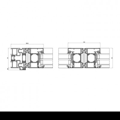 BATI-AL Sistem Armonica - sectiune incrucisata - Usi din aluminiu pentru cladiri de birouri sau rezidentiale