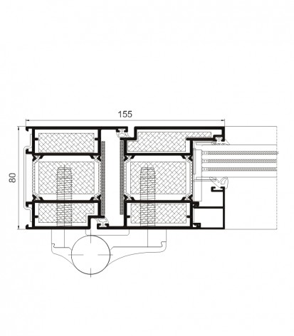 Usi rezistente la foc din aluminiu-  sectiune incrucisata Millennium FR Usi rezistente la foc din aluminiu