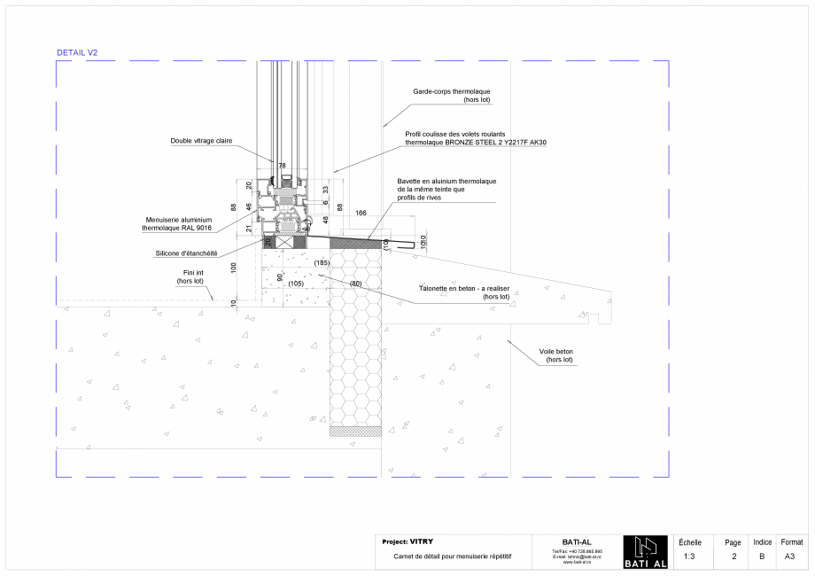 Pagina 5-Carte de detalii pentru tamplaria din aluminiu BATI-AL  Fisa tehnica Franceza mme volets teinte PA39...