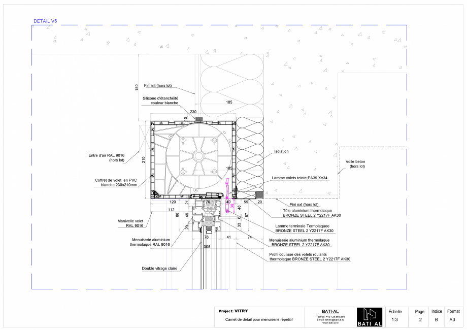 Pagina 8-Carte de detalii pentru tamplaria din aluminiu BATI-AL  Fisa tehnica Franceza 55
87

40

48

70

39
...