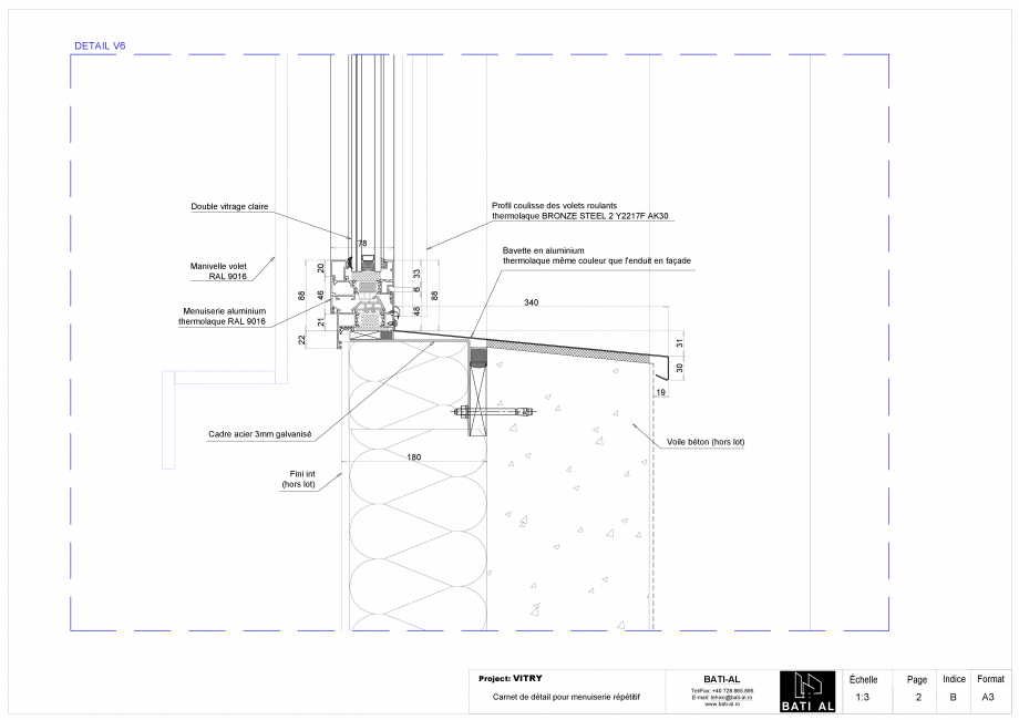 Pagina 9-Carte de detalii pentru tamplaria din aluminiu BATI-AL  Fisa tehnica Franceza serie répétitif
...